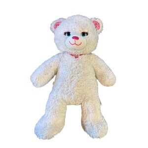 Build a Bear White Sparkly Pawrincess Teddy 17in. Stuffed Princess Toy Animal
